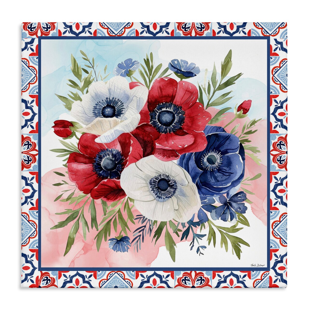 Stupell Industries Americana Poppy Bouquet Canvas, design by Nicole DeCamp